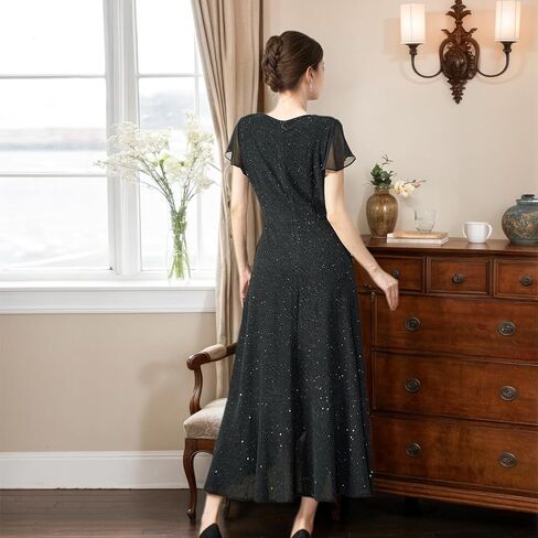 Black Formal Dresses for Women Gowns Evening Party Cocktail Dress,Women Formal Party Dress,V Neck Wedding Guest Dresses. in Kuwait