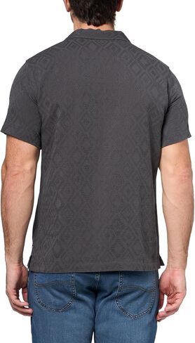 GUESS Men's Eco Short Sleeve Diamond Jacquard Shirt in Saudi Arabia