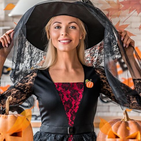 Halloween Pumpkin Enamel Pins, Rhinestone Brooches and Pins Halloween Jewelry Accessories for Women as Fall Thanksgiving Gifts, Hallowen Autumn Leaf Pumpkin Brooch as Clothes Hat Backpack Costume Pin in Saudi Arabia