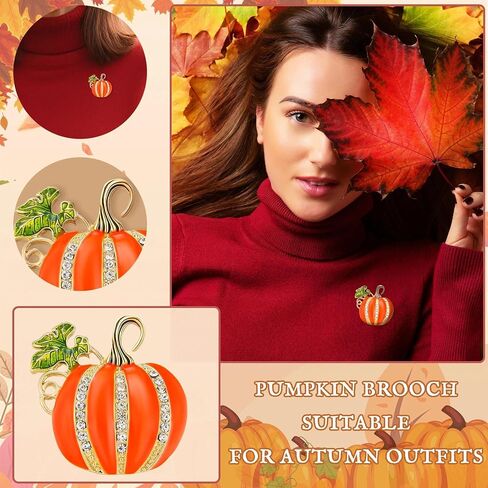 Halloween Pumpkin Enamel Pins, Rhinestone Brooches and Pins Halloween Jewelry Accessories for Women as Fall Thanksgiving Gifts, Hallowen Autumn Leaf Pumpkin Brooch as Clothes Hat Backpack Costume Pin in Saudi Arabia