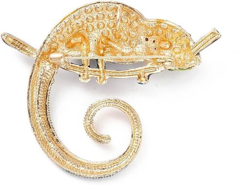1Pc Chameleon Alloy Enamel Rhinestone Brooch Animal Colorful Jewelry Decorations Lapel Pin Badge for Backpack Clothes Brooches Badges Decorations Ornaments Halloween 2.8x2.28x0.51 inch/71x58x13mm in Saudi Arabia