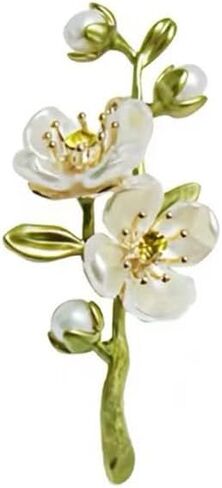 Retro Temperament Green Jasmine Brooch For Women Weddings Banquet Office Brooch Gifts Clothes Pin Accessory Ornament in Saudi Arabia