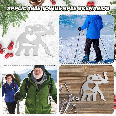 cholemy 12 PCS 11 in 1 edc tools multi-tool multi-carabiners men men homps fun tools multi-multi-size for mens dad ، birthday ، cool diy camping accessories (ape-man ، silver) in Saudi Arabia