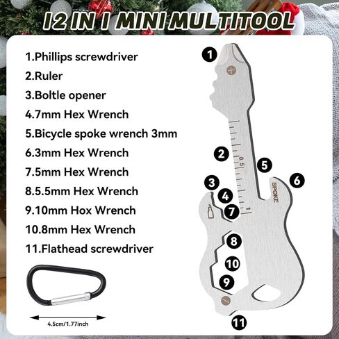 cholemy 12 PCS 11 in 1 edc tools multi-tool multi-carabiners men men homps fun tools multi-multi-size for mens dad ، birthday ، cool diy camping accessories (ape-man ، silver) in Kuwait
