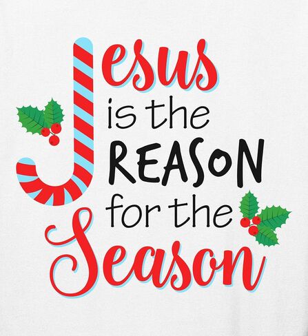 TEEAMORE Matching Christmas Shirt for Family Jesus is The Reason for The Season Letter Print Shirts in Saudi Arabia
