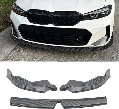 الشفة الأمامية الممتصة للصدمات متوافقة مع BMW G20 3-Series 330e 330i M340i 320i M-Sport Only 2023 2024 مصد أمامي أسود لامع ABS مقسم الشفة الأمامية in Saudi Arabia
