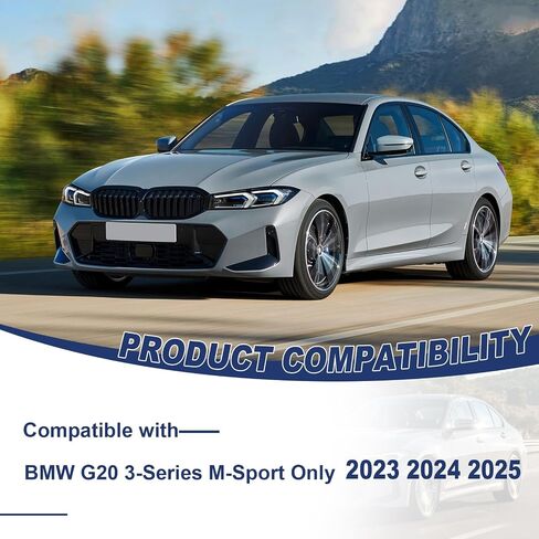 الشفة الأمامية الممتصة للصدمات متوافقة مع BMW G20 3-Series 330e 330i M340i 320i M-Sport Only 2023 2024 مصد أمامي أسود لامع ABS مقسم الشفة الأمامية in Saudi Arabia