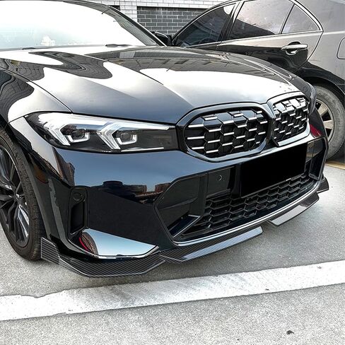 الشفة الأمامية الممتصة للصدمات متوافقة مع BMW G20 3-Series 330e 330i M340i 320i M-Sport Only 2023 2024 مصد أمامي أسود لامع ABS مقسم الشفة الأمامية in Saudi Arabia