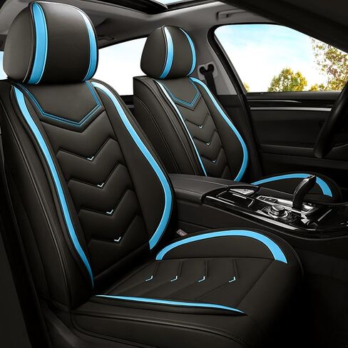 Car Seat Covers for Acura TL 2000-2014, Premium Nappa Leather Car Seat Cover, Stylish Sport Seat Covers， Automobile Seat Cover Sets.(Luxury 5 Seats/Black Blue) in Saudi Arabia
