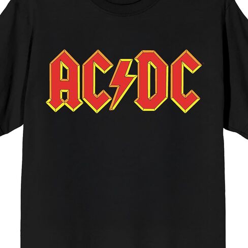 ACDC الشعار الذهبي والأحمر المميز على تي شيرت أسود قصير الأكمام للبالغين in Saudi Arabia
