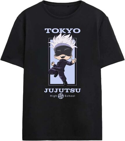 تي شيرت Bioworld Jujutsu Kaisen Chibi Satoru للكبار باللون الأسود برقبة دائرية وأكمام قصيرة in Saudi Arabia