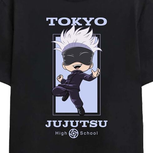 تي شيرت Bioworld Jujutsu Kaisen Chibi Satoru للكبار باللون الأسود برقبة دائرية وأكمام قصيرة in Saudi Arabia