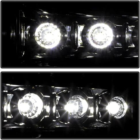 ACANII - For Smoke Len 1999-2004 Ford F250 F350 F450 Superduty LED Headlights 99-04 Headlamps Driver + Passenger Side in Saudi Arabia