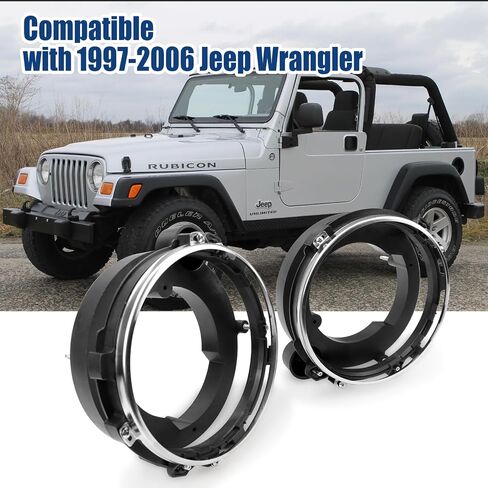 2PCS Headlight Bulb Brackets Buckets Kit For 1997-2006 Jeep Wrangler Part Number 110383 110384 (Left + Right) in Saudi Arabia