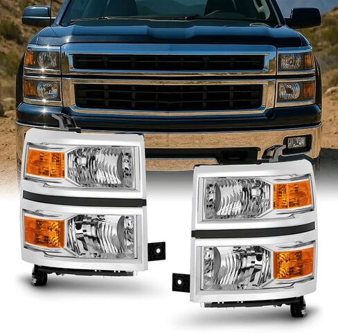 AKKON-For 2014 2015 Chevy Silverado 1500 رافعة شاحنة خفيفة لنقل السلع كروم واضح مجموعة مصابيح المصباح سائق + جانب الركاب in Saudi Arabia