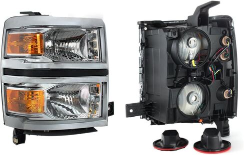 AKKON-For 2014 2015 Chevy Silverado 1500 رافعة شاحنة خفيفة لنقل السلع كروم واضح مجموعة مصابيح المصباح سائق + جانب الركاب in Saudi Arabia