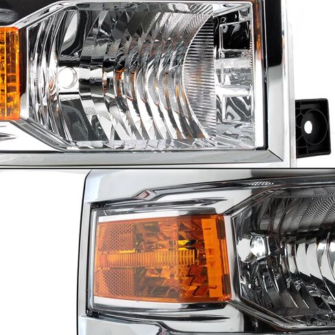 AKKON-For 2014 2015 Chevy Silverado 1500 رافعة شاحنة خفيفة لنقل السلع كروم واضح مجموعة مصابيح المصباح سائق + جانب الركاب in Saudi Arabia