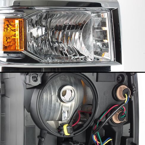 AKKON-For 2014 2015 Chevy Silverado 1500 رافعة شاحنة خفيفة لنقل السلع كروم واضح مجموعة مصابيح المصباح سائق + جانب الركاب in Saudi Arabia