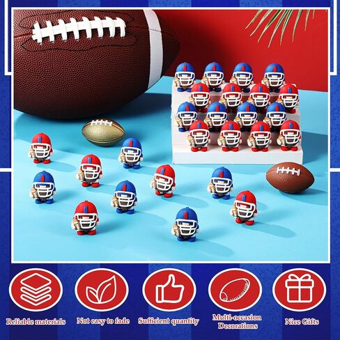50 Pcs Mini Football Gnomes Figures Rugby Team Gift Hide and Seek Football Ornament Gnome Figurine Sports Gift for Football Player Adorable Collectible Home Decor in Saudi Arabia