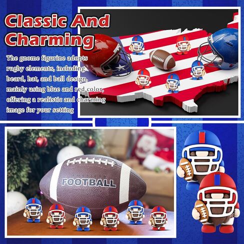 50 Pcs Mini Football Gnomes Figures Rugby Team Gift Hide and Seek Football Ornament Gnome Figurine Sports Gift for Football Player Adorable Collectible Home Decor in Saudi Arabia
