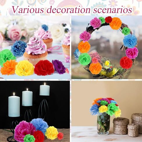 72 Pcs Marigold Flower Heads Bulk Day of The Dead Multicolor 1.2'' 2'' 3.5'' Silk Mexican Marigold Flowers with Stems DIY Garland Craft Supplies for Party Home Decor (Bright Color) in Saudi Arabia