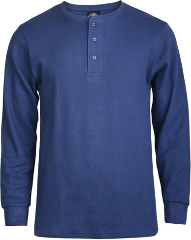Knocker Men's Waffle-Knit Thermal Henley Shirt in Kuwait