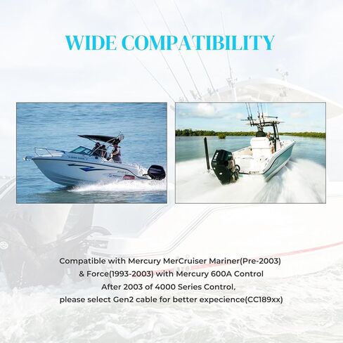 15FT Throttle and Shift Cables For Mercury Outboard Motor 2pcs Outboard GEN 2 Throttle Cable 33c in Kuwait