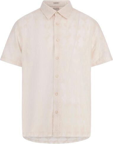 GUESS Men's Short Sleeve Jacoby Embroidered Shirt in Saudi Arabia