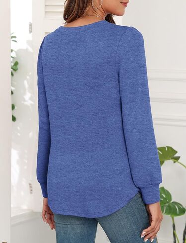 WEACZZY Womens Blouses Long Sleeve Tunic Tops Pleated Dressy Business Casual Crew Neck Shirts Fashion Outfits 2025 in Saudi Arabia
