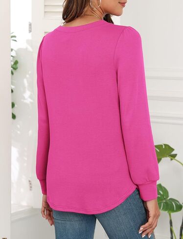 WEACZZY Womens Blouses Long Sleeve Tunic Tops Pleated Dressy Business Casual Crew Neck Shirts Fashion Outfits 2025 in Saudi Arabia