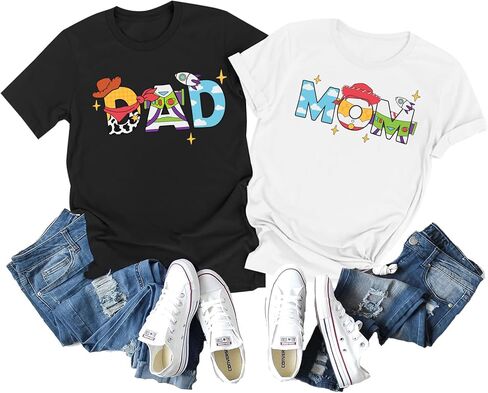 Toy Dad Shirt Toys Mom T Shirts Funny Mama and Dada Shirts Matching Birthday Top Family Vacation Cartoon Tee in Saudi Arabia