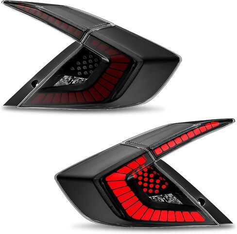 Sequential LED Tail Lights Compatible with Honda Civic 10th Gen Sedan 2016-2021, Not for Hatchbacks, Starting Animated Tail Light Assembly, Parking Light, Brake Turn Signal Lights, Reverse Lights, 1A in Kuwait