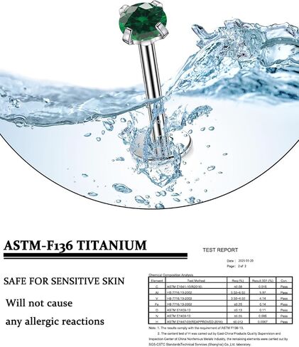 20 جرام 18 جرام 16 جرام أقراط مسطحة الظهر بدون خيوط حلقات الأنف ترصيع Astm F136 التيتانيوم دفع في حلقة الأنف مسمار الزنمة الحلزون محارة الغضروف أقراط ثقب المجوهرات للنساء الرجال الفضة هيبوالرجينيك in Kuwait