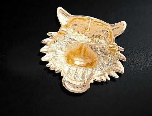 Premium Rhinestone Tiger Brooch Pin Gold Silver Tiger Head Brooch Lapel Pins Vintage Punk Style Animal Brooch Domineering Cool Tiger Brooch Clothes Hats Bags Suits Banquets Party Costumes Jewelry for Women and Men in Kuwait