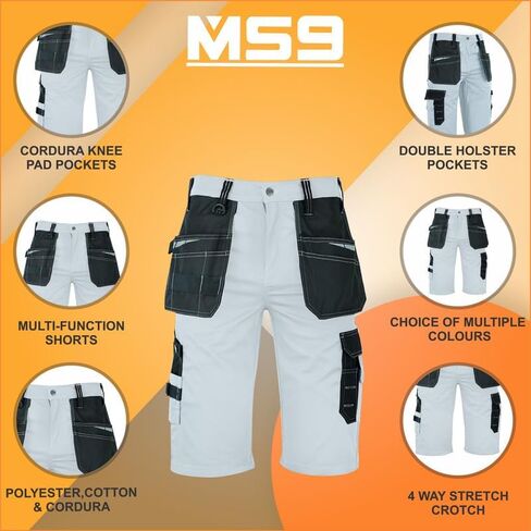 MS9 Men's Cargo Combat Tactical Workwear Work Shorts with Holster Pockets in Saudi Arabia