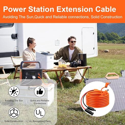 موصلات لوحة شمسية بطول 10 أقدام إلى كابل محول DC 8 مم، سلك كابل شمسي 12AWG+14AWG مع DC8020/7909، متوافق مع Jackery وAnker وGZ Yeti وBLUETT محطة الطاقة المحمولة ومولد الطاقة الشمسية in Kuwait