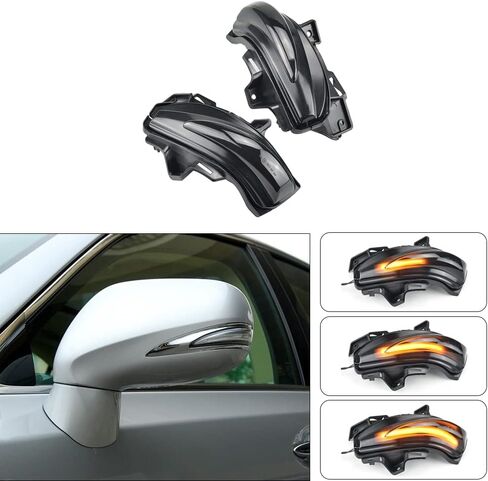 ضوء مؤشر مرآة Riloer، عبوتان من ضوء إشارة الانعطاف LED المتسلسل للسيارة، متوافق مع Lexus ES240 2009-2012، متوافق مع Lexus IS250 250C 2010-2012 in Saudi Arabia