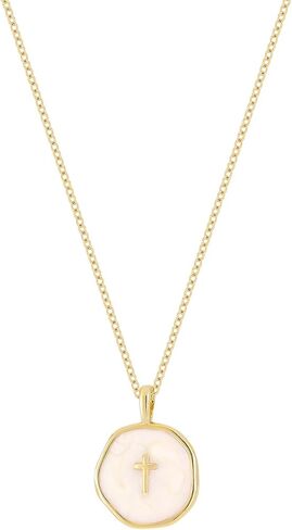 14K Gold Plated Enamel Cross Pendant Necklace for Women, Tiny Cross Necklace, Religious Necklace, Enamel Necklace, Christmas Gift for her, Christian Gift in Saudi Arabia