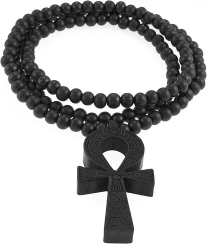 GWOOD Ankh Wood Pendant with Bead Necklace in Kuwait