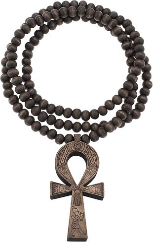 GWOOD Ankh Wood Pendant with Bead Necklace in Kuwait