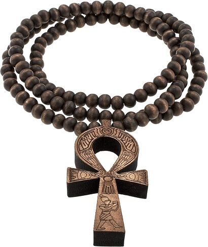GWOOD Ankh Wood Pendant with Bead Necklace in Kuwait