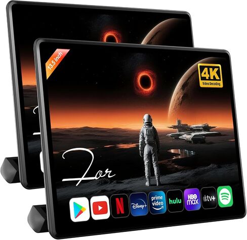 13.5" 4K Car Headrest Monitor Android 13.0 |Rear Seat Entertainment System| Car TV for Back Seat |4G RAM+64G ROM | Wireless Mirroring | 5G WiFi/Bluetooth/HDMI | OTA Updates (4G+64G (1*PCS)) in Kuwait