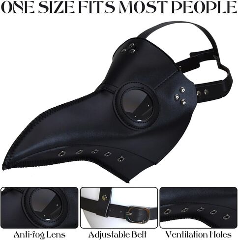 مجموعة زي طبيب الطاعون 8 في 1 من YoleShy، عباءة مخيفة لأزياء الهالوين، دعائم حفلات راهب العصور الوسطى، كاهن عصر النهضة (XL)، مقاس X-Large، أسود in Kuwait