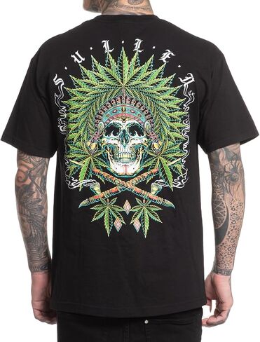 Sullen Men's Chiefin 420 Capsule Tattoo Lifestyle Graphic Standard Short Sleeve Tee Black in Saudi Arabia