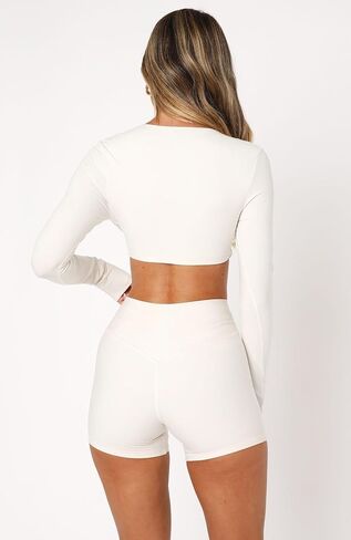 Dressmine المرأة كم طويل اقتصاص تجريب القمم تويست الجبهة القمم مزدوجة اصطف تانك عميق الخامس الرقبة قميص اليوغا الرياضية التي شيرت in Kuwait