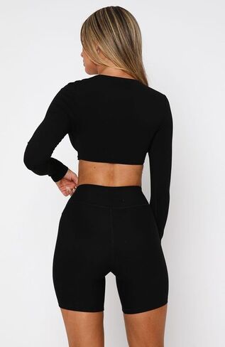 Dressmine المرأة كم طويل اقتصاص تجريب القمم تويست الجبهة القمم مزدوجة اصطف تانك عميق الخامس الرقبة قميص اليوغا الرياضية التي شيرت in Kuwait