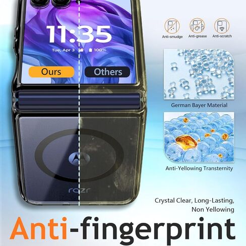 YZB Magnetic for Motorola Edge 2024 Case [متوافق مع Magsafe] النحيف الملاءمة الخفيفة الخفيفة ، الحماية من الدرجة العسكرية ، الظهر المقاوم للصفرار ، مقاوم للخدش ، واضحة بلورية واضحة in Kuwait