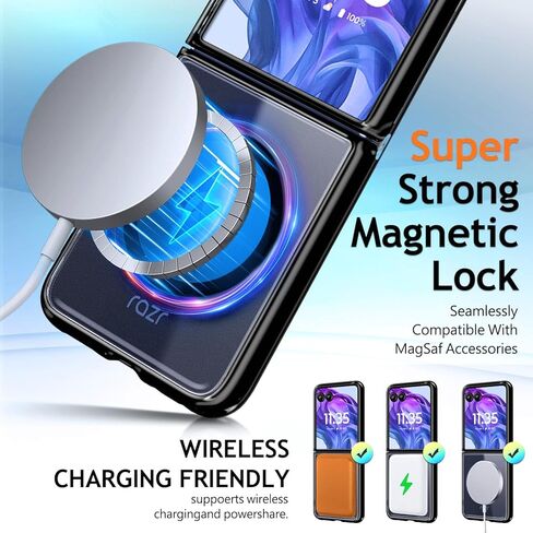 YZB Magnetic for Motorola Edge 2024 Case [متوافق مع Magsafe] النحيف الملاءمة الخفيفة الخفيفة ، الحماية من الدرجة العسكرية ، الظهر المقاوم للصفرار ، مقاوم للخدش ، واضحة بلورية واضحة in Kuwait