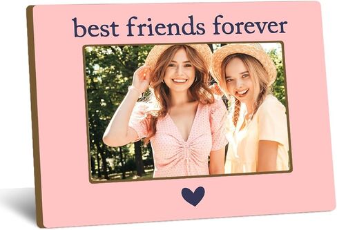 إطار صورة Best Friend، هدايا BFF & Friends Forever، إطار صورة مع حامل خشبي، ديكورات عرض لطاولة المكتب المنزلي مقاس 4x6 بوصة in Kuwait