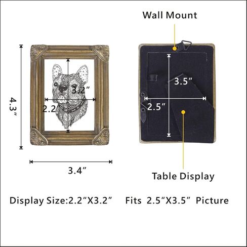إطار صورة عتيق مقاس 2.5 × 3.5، إطار صور زخرفي كلاسيكي بنقوش معقدة، شاشة عرض على سطح الطاولة ومثبت على الحائط، واجهة زجاجية حقيقية، موضة قديمة (أخضر بسيط) in Saudi Arabia